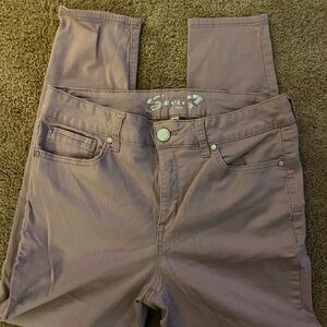 Seven 7 Womens High Rise Waist Jeans Skinny Stretch Com Mauve Pink Sz 12